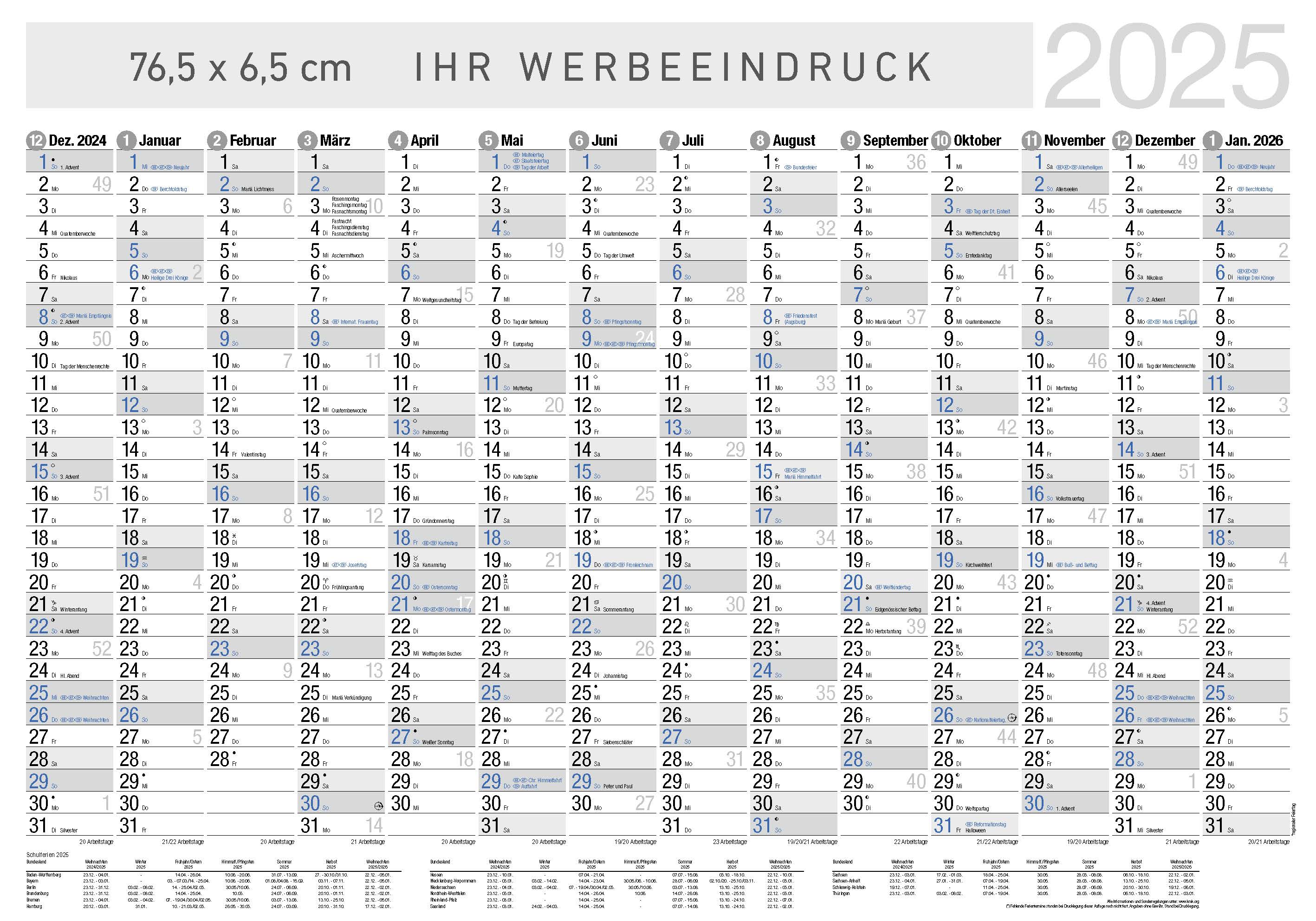 Jahresplaner Bodensee XL
14 Monate schwarz/blau
Deutsch - 3-sprachig DE-AT-CH